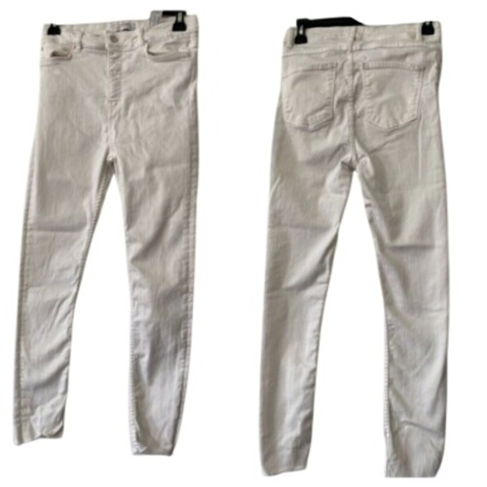 Zara Skinny Jeans Women's High Rise Stretch Denim Cream Size 4